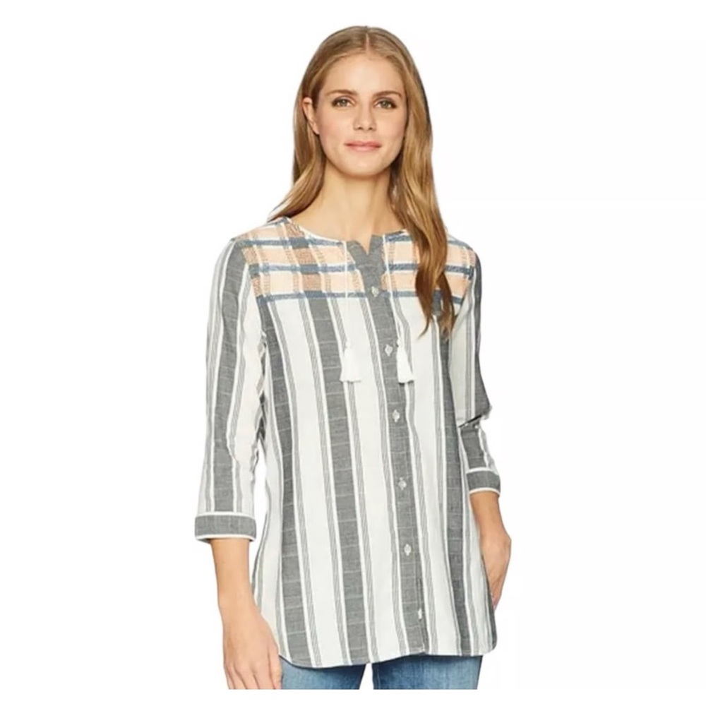 Woolrich Cleo Falls Eco Rich Embroidered Tunic Organic Cotton Size Large